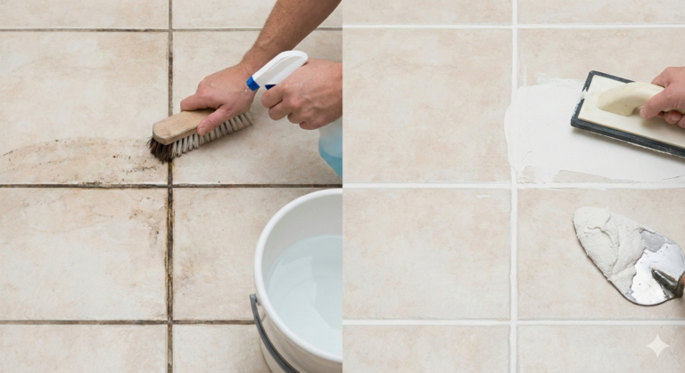 Tile Grout Cleaning vs Regrouting