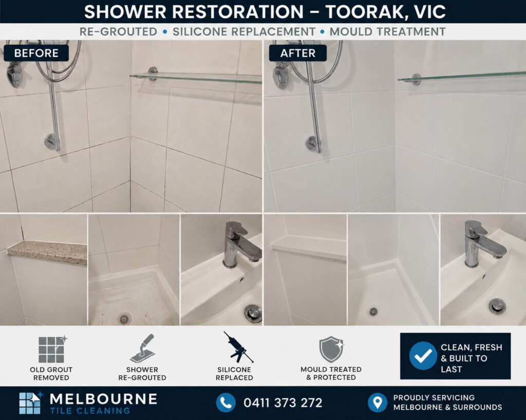 Shower Restoration Regrouting, Silicone Replacement & Mould Treatment